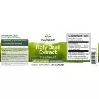 SWANSON Szt.Bazsalikom kivonat (Tulsi) / 400 mg Ocimum sanctum standardizálva 2% urzolsavvá / 60 kapszula