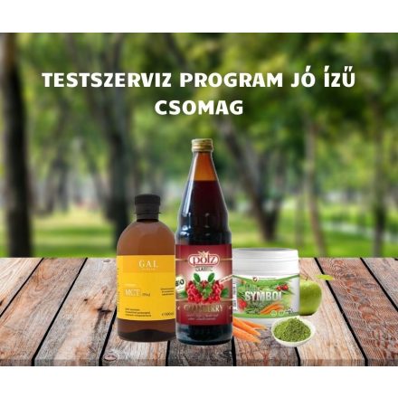 TESTSZERVIZ PROGRAM JÓ ÍZŰ :-) CSOMAG (Testszerviz Vidd Magaddal Zöldturmixpor, Pölz Bio Prémium Vörösáfonyalé, GAL Q10+MCT-olaj)