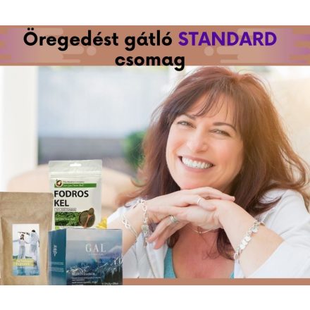 ANTI AGING - ÖREGEDÉSGÁTLÓ STANDARD CSOMAG (Testszerviz Fodroskel por, SWEDISH NUTRA Folyékony Halkollagén)