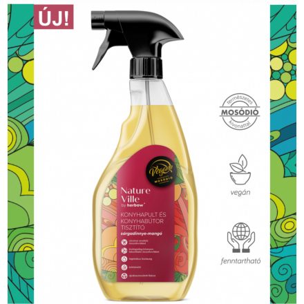 Nature Ville by herbow Konyhapult és konyhabútor tisztító Sárgadinnye-mangó illattal 500 ml