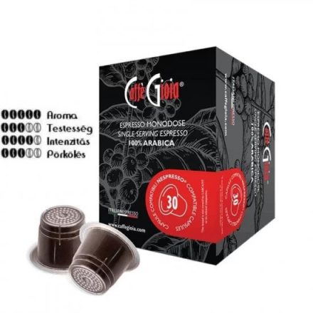 CAFFÉ GIOIA ESPRESSO KÁVÉKAPSZULA NESPRESSO KÁVÉGÉPEKKEL KOMPATIBILIS 100% ARABICA KIVITEL 30 DB