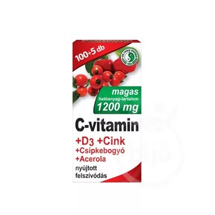Dr. Chen c-vitamin 1200mg+d3+cink+acerola+csipkebogyó tablett 105 db