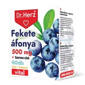 Dr. Herz fekete áfonya 500mg+szerves cink kapszula 60 db