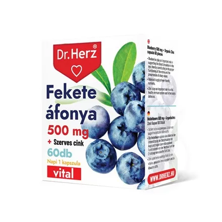 Dr. Herz fekete áfonya 500mg+szerves cink kapszula 60 db