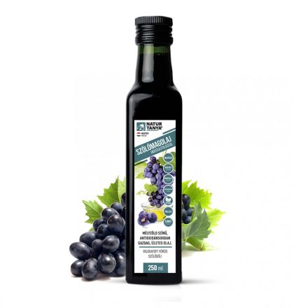 Natur Tanya® Hidegen sajtolt szőlőmag olaj. Szekszárdi, egri vörös szőlőkből. Külsőleg, belsőleg. 250ml