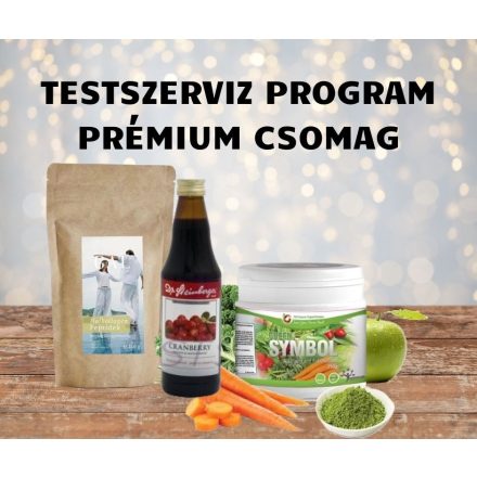 TESTSZERVIZ PROGRAM PRÉMIUM CSOMAG (Vidd Magaddal Zöldturmixpor, Dr. Steinberger Tőzegáfonyalé, Cukormentes Halkollagén)