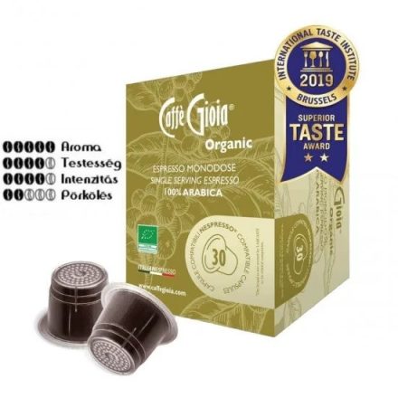 CAFFÉ GIOIA BIO KÁVÉKAPSZULA NESPRESSO KÁVÉGÉPEKKEL KOMPATIBILIS 100% ARABICA KIVITEL 30 DB