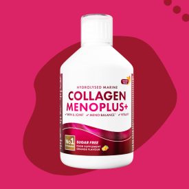 Swedish Nutra Collagen Menoplus+ kollagénes ital nőknek – változókori bőrtámogatás, cukormentes, tengeri kollagénnel, narancs ízben