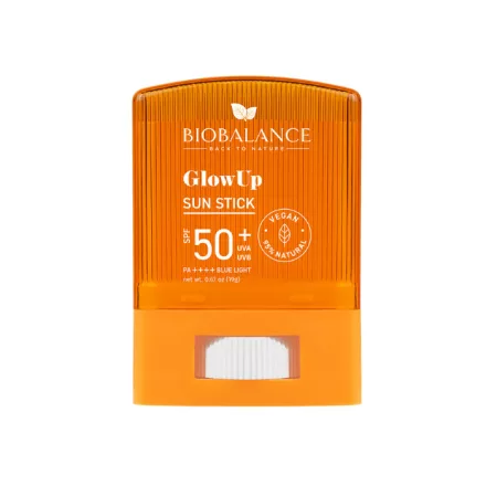 BioBalance Glow Up ragyogást fokozó vízálló fényvédő stick arcra SPF 50+ 19 g