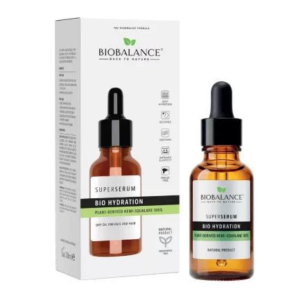 BioBalance Hidratáló Szuperszérum bio hemi-szkvalánnal arcra és hajra 30 ml