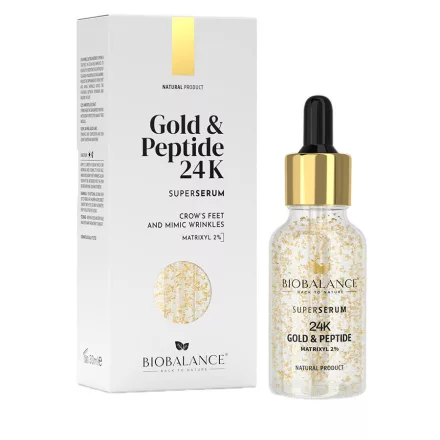 BioBalance Szuperszérum arcra 24 karátos arannyal és peptidekkel 30 ml