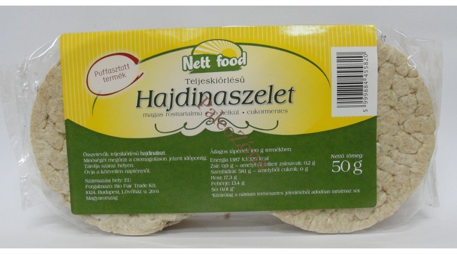 NETT FOOD PUFFASZTOTT HAJDINA TALLÉR - HAJDINASZELET 50g