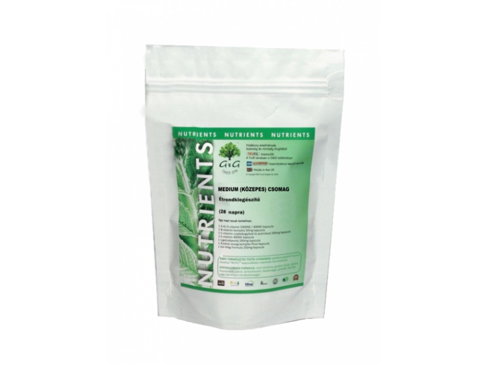 G&G MEDIUM (KÖZEPES) NAPI VITAMINCSOMAG (1 havi adag) G&G MEDIUM (KÖZEPES) NAPI VITAMINCSOMAG (1 havi adag)
