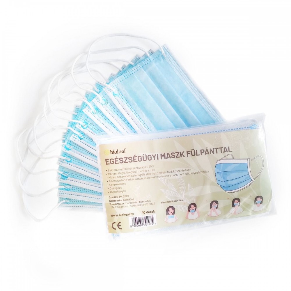 BIOHEAL EGÉSZÉGÜGYI SZÁJMASZK 10db BIOHEAL EGÉSZÉGÜGYI SZÁJMASZK 10db